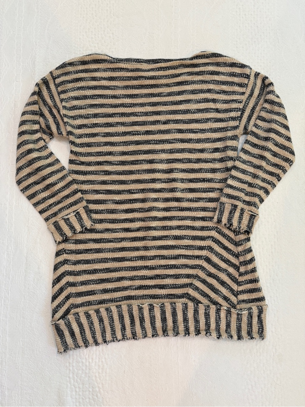 Soft Surroundings Boat Neck Tunic Sweater Knit Striped Long Sleeve Medium M